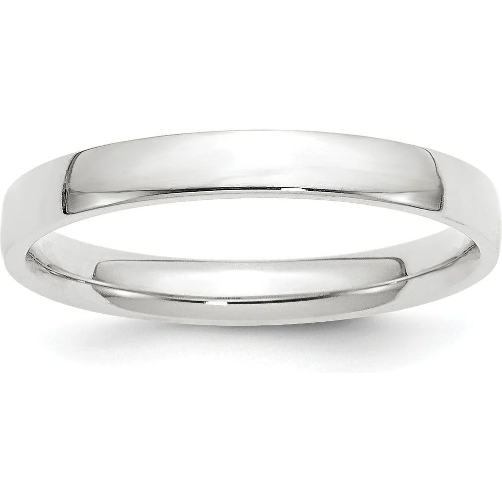 10K White Gold 3mm Comfort Fit Polished Wedding Band - Size 4.5 by Luciano & Cie