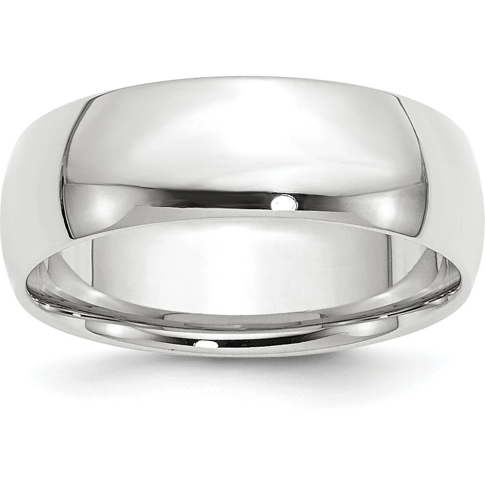 10K White Gold 7mm Lightweight Comfort Fit Wedding Band - Size 11.5 by Luciano & Cie