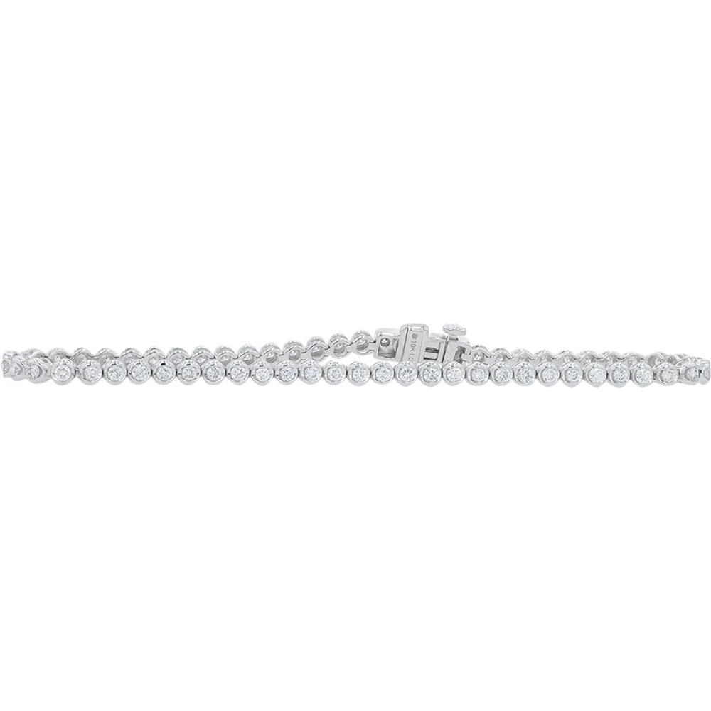 10K White Gold Lab Grown Diamond Tennis Bracelet - 1.50 Carat Total Diamond Weight