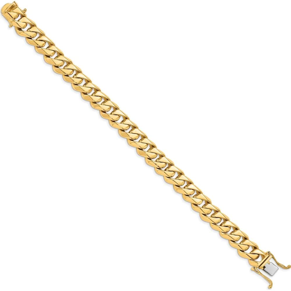 10K Yellow Gold 11mm Curb Chain Link Bracelet - 8" Length by Oro Pregiato - Image 3