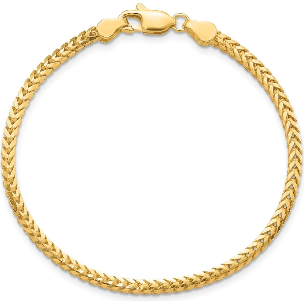 10K Yellow Gold 2.5mm Franco Chain Bracelet - 7" by Oro Pregiato - Image 3