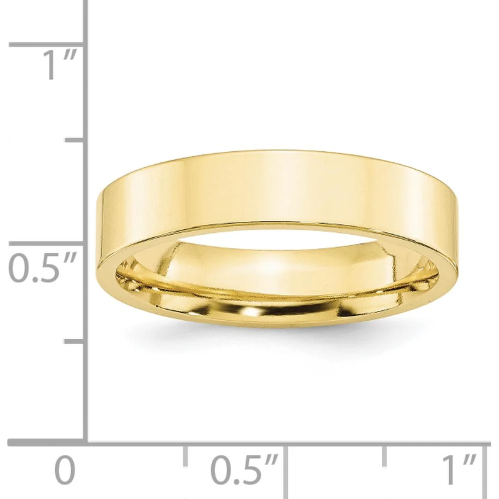 10K Yellow Gold 5mm Standard Weight Flat Comfort Fit Wedding Band - Size 10.5 by Luciano & Cie - Image 3