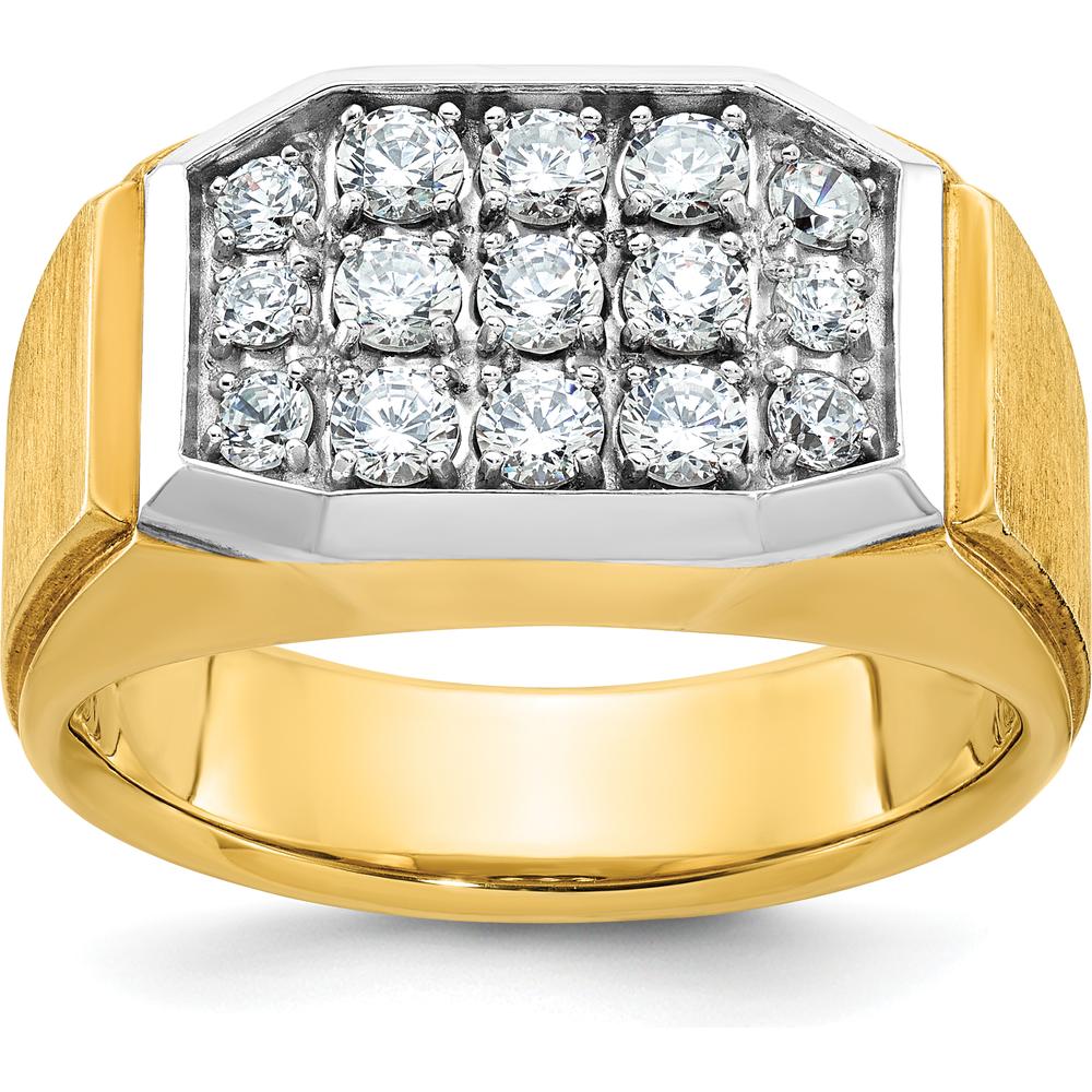 10K Yellow Gold Men's Diamond Cluster Ring with A-Quality Diamonds - 1 Carat Total Weight by IBGoodman
