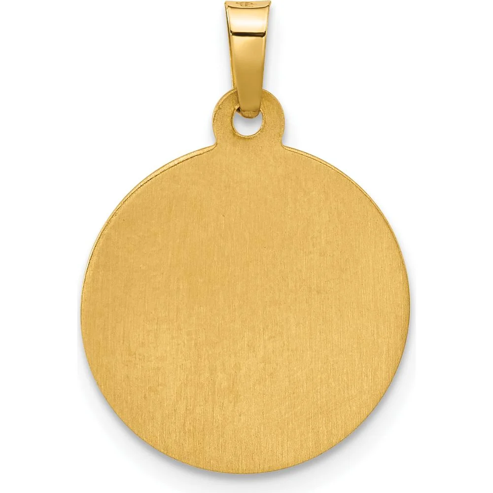 14K Gold and White Rhodium Sacred Heart of Jesus Medal Round Pendant - Faith-Inspired Hollow Design by Oro Pregiato - Image 3