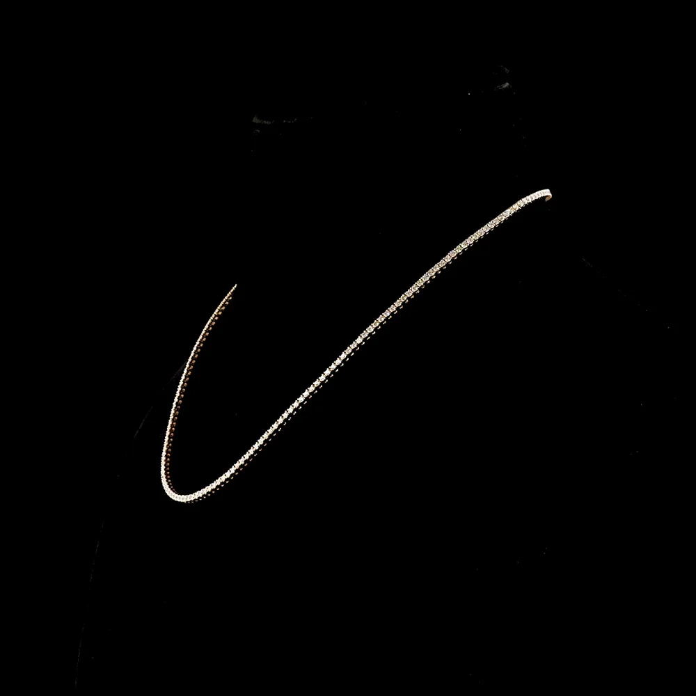 14K Rose Gold 192-Stone Round Brilliant Cut Lab Diamond Tennis Necklace - 4.79 Carat Total Weight, E-F Color VS1 Clarity - Covaloro Fine Jewelry - Image 3