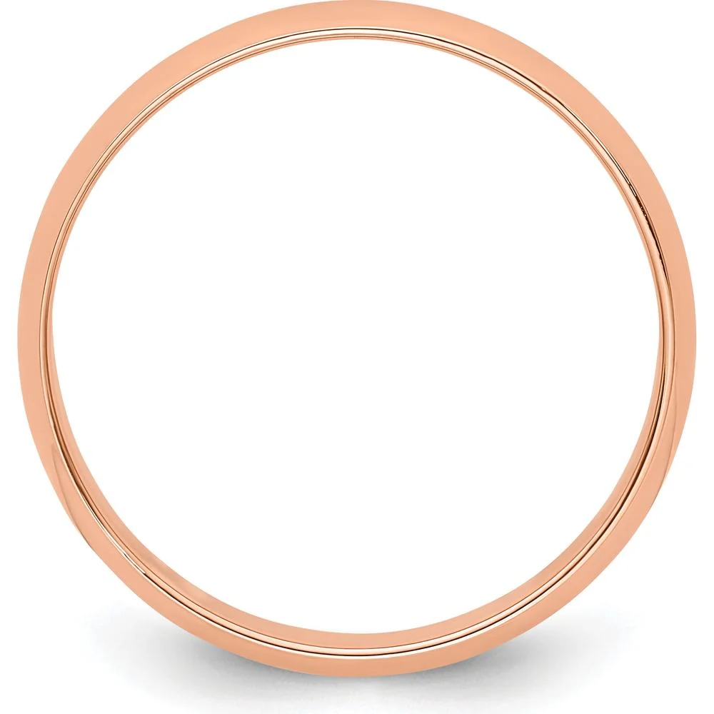 14K Rose Gold 4mm Lightweight Half Round Wedding Band - Size 9.5 by Luciano & Cie - Image 3