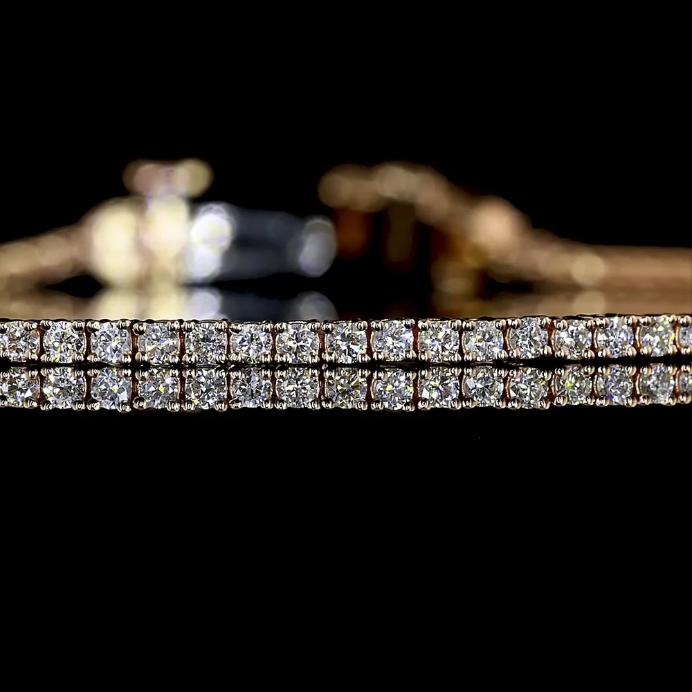 14K Rose Gold 7" Tennis Bracelet with Prong Set Round Lab Diamonds - 1.08 Carat Total Diamond Weight, E-F Color VS2 Clarity - Covaloro Fine Jewelry - Image 2
