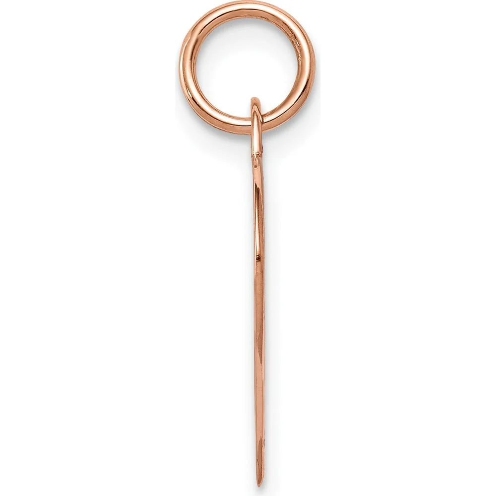 14K Rose Gold Polished Engraveable Heart Disc Charm - Personalized Pendant by Oro Pregiato - Image 2