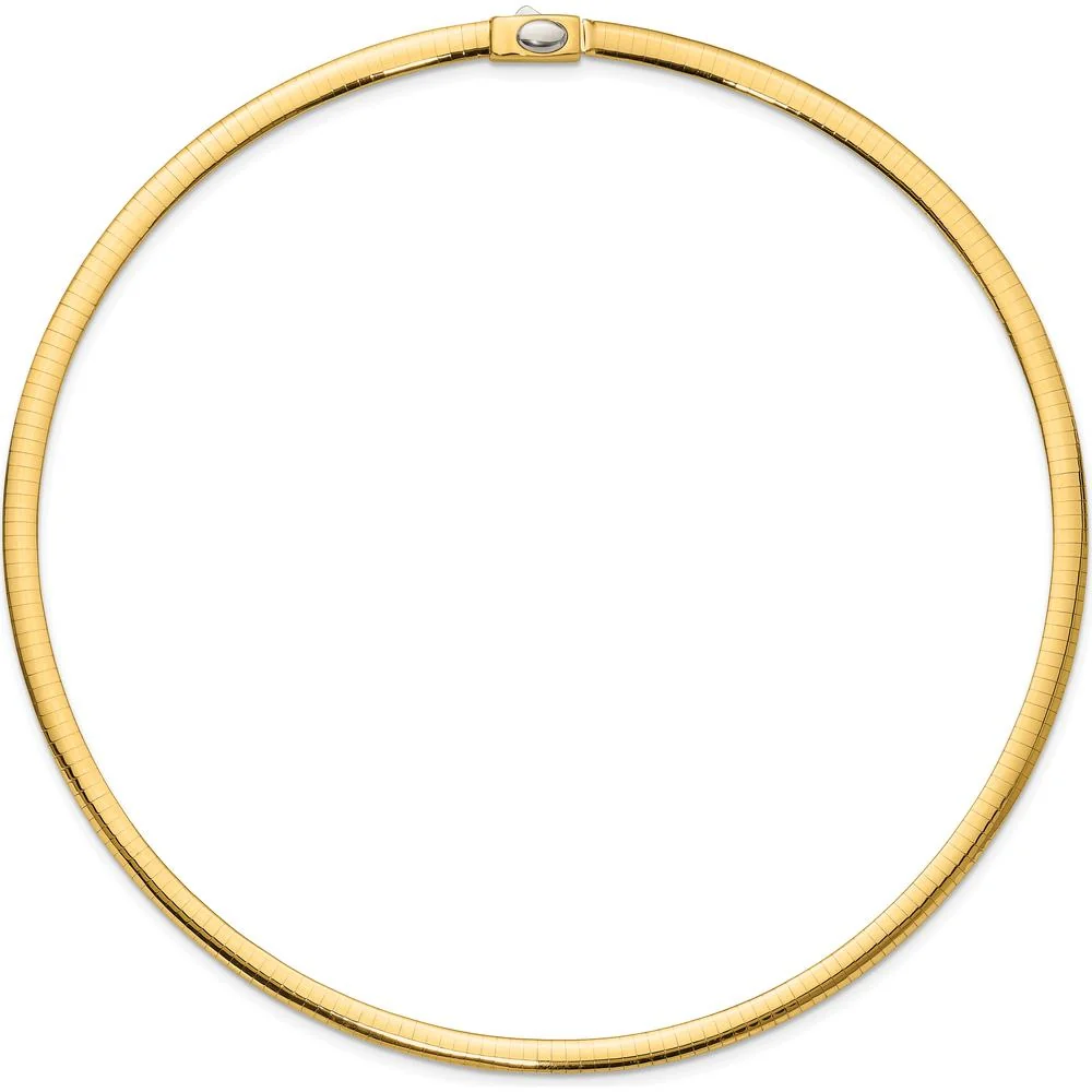 14K Two-Tone 5mm Reversible Omega Necklace - Polished Finish, 18" Length by Oro Pregiato - Image 2