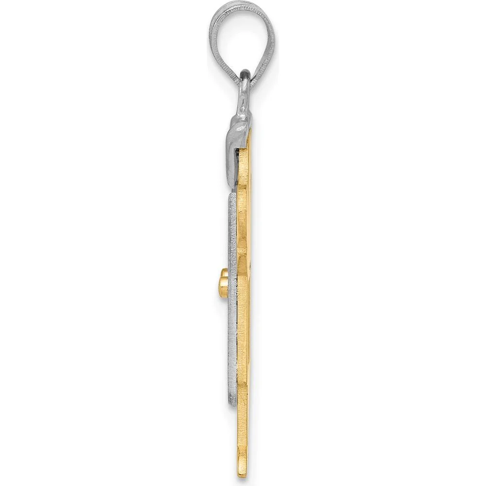 14K Two-Tone Boy with Hat Engravable Love Charm - 30mm Length by Oro Pregiato - Image 2