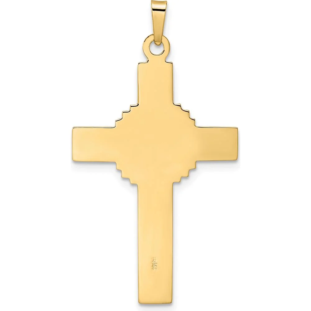 14K Two-Tone Gold Celtic INRI Crucifix Pendant - Polished Solid Design by Oro Pregiato - Image 4