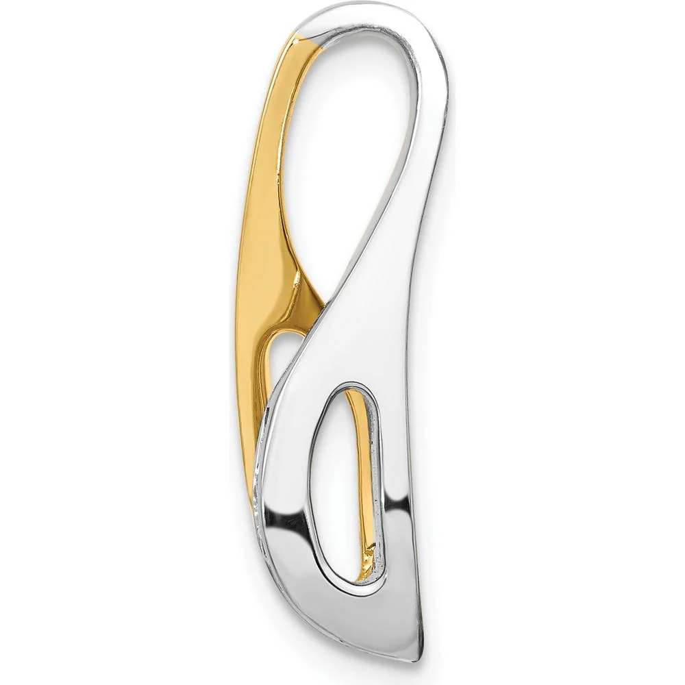14K Two-Tone Gold Diamond Pendant with Channel Set Round Diamonds - 0.039 Carat Total Diamond Weight by Monteluci Fine Jewelry - Image 2