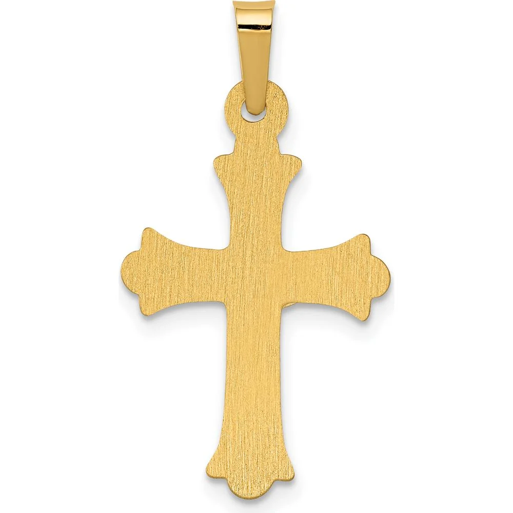 14K Two-Tone Gold INRI Crucifix Cross Pendant - Polished Die-Struck Design, 27mm Length by Oro Pregiato - Image 3