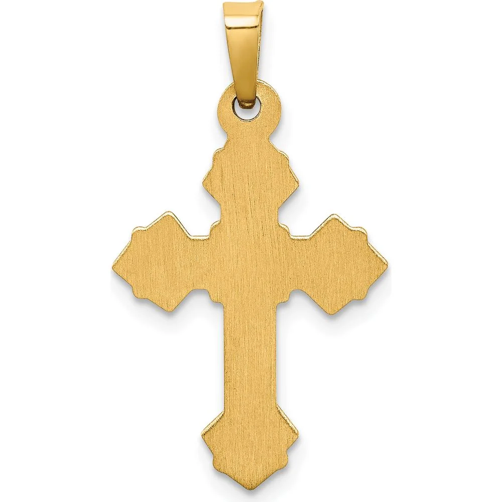 14K Two-Tone Gold INRI Hollow Crucifix Pendant - 28mm Length by Oro Pregiato - Image 4
