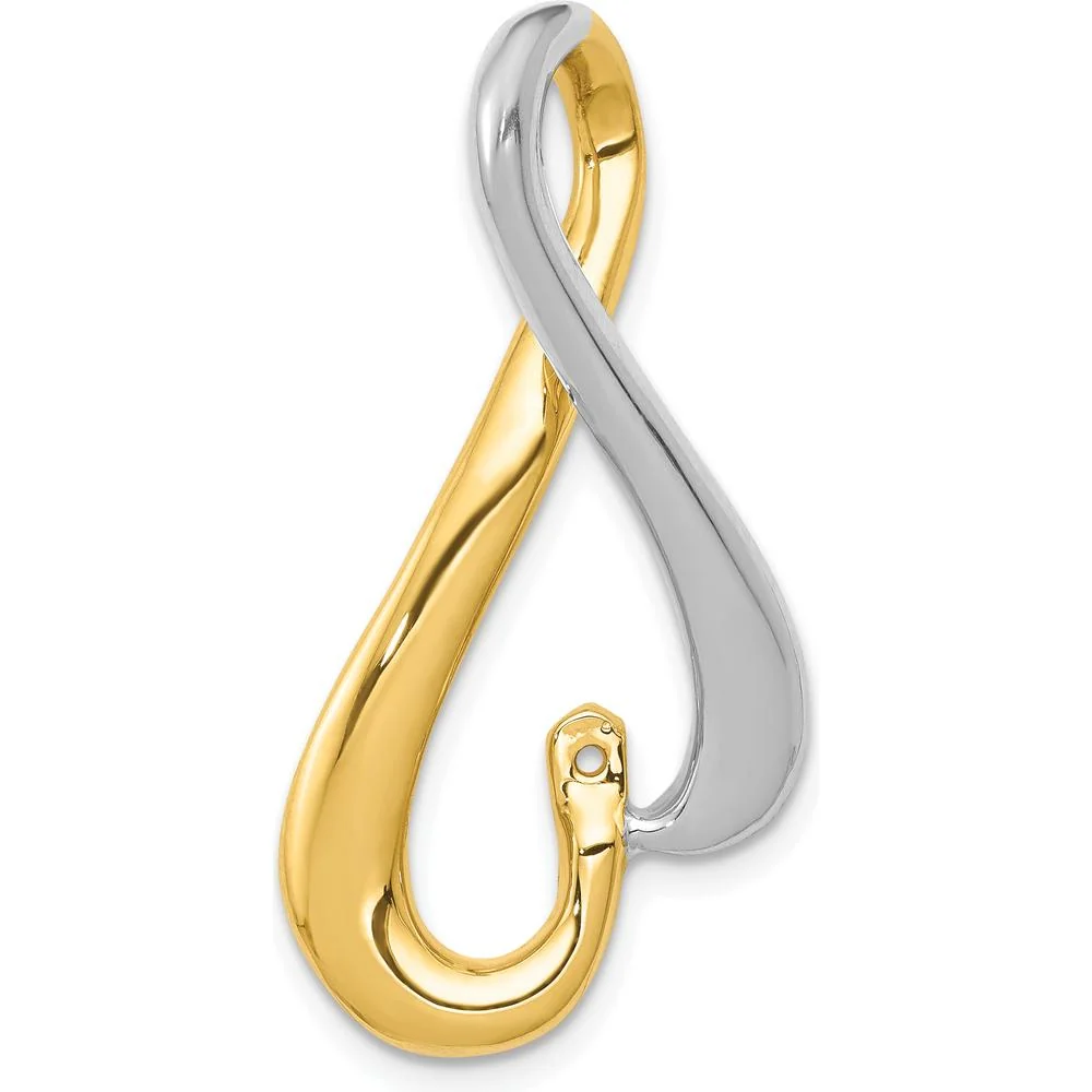 14K Two-Tone Gold Pendant Mounting for 6mm Diamond Slide with Peg-Set Design by Oro Pregiato - Image 5
