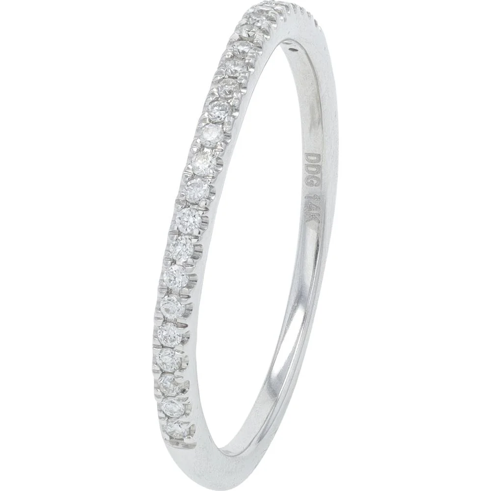 14K White Gold 1.00 Carat Total Diamond Bridal Set with Halo and Pavé Split Shank - Round Diamonds - Image 3