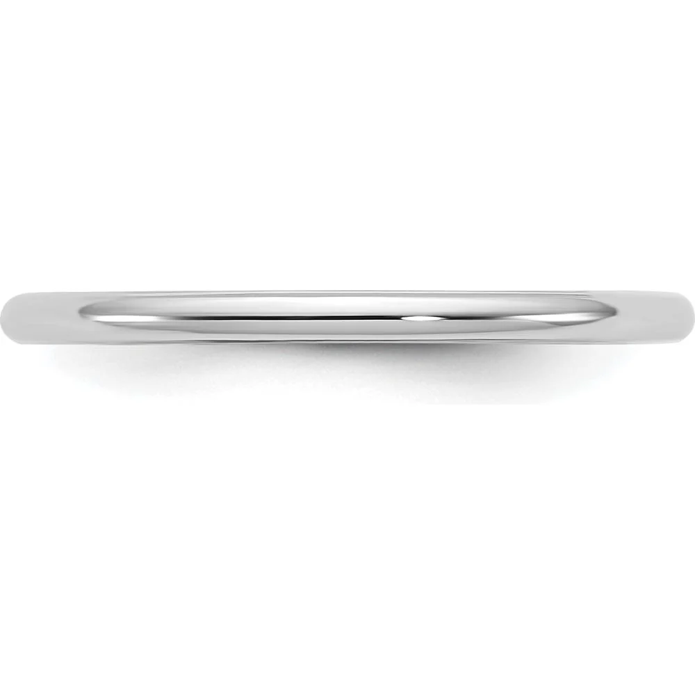 14K White Gold 1.5mm Polished Half Round Wedding Band - Domed Profile - Size 11 by Luciano & Cie - Image 3
