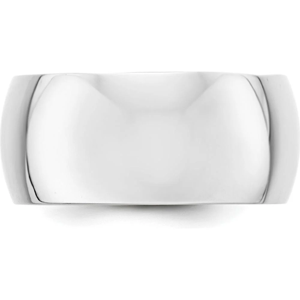 14K White Gold 10mm Half-Round Wedding Band - Solid, Engravable Ring - Size 6 by Luciano & Cie - Image 2