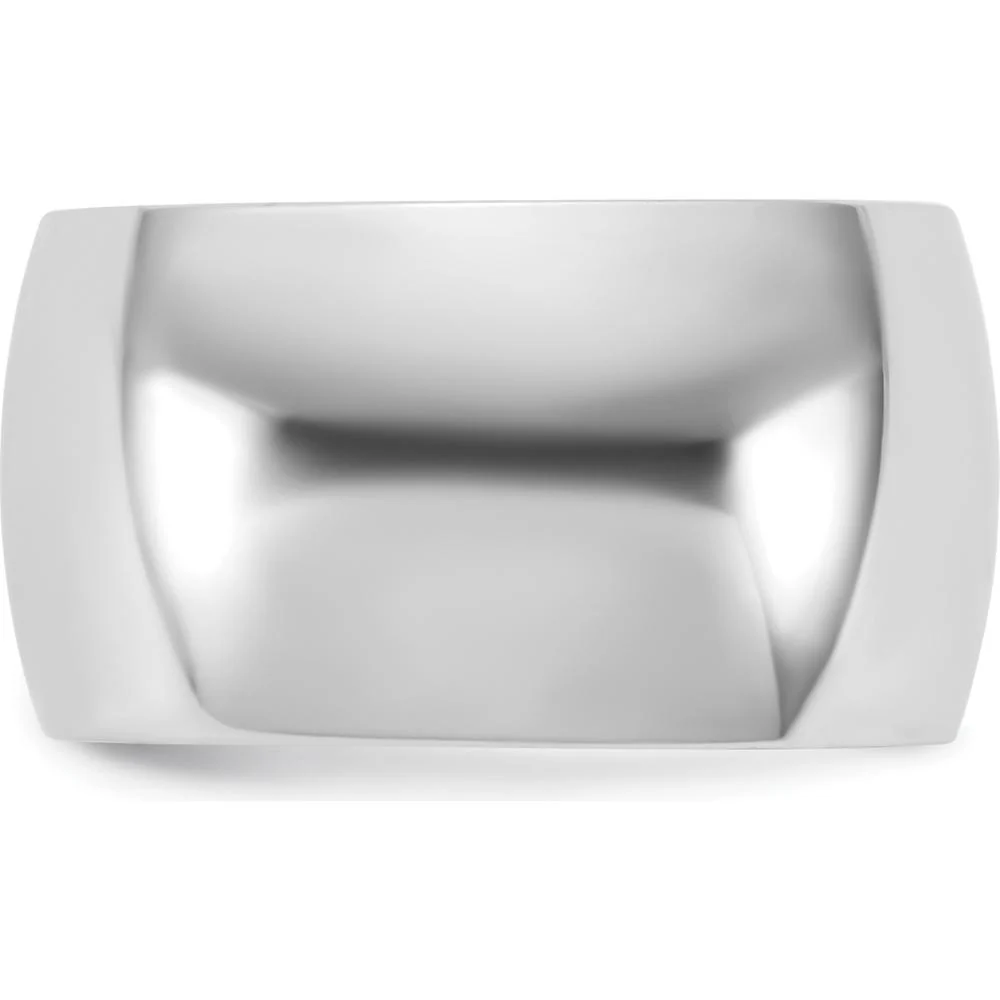 14K White Gold 11mm Half Round Polished Wedding Band - Solid Domed Profile - Size 8 by Luciano & Cie - Image 3