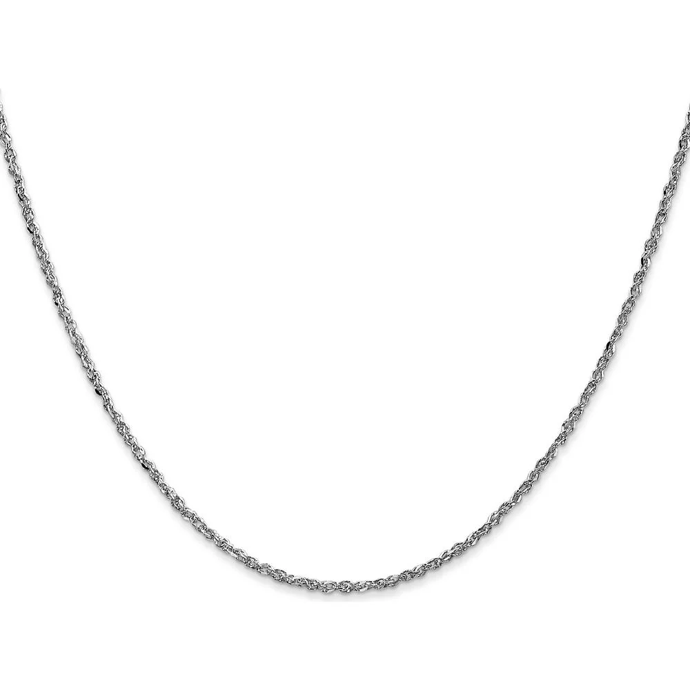 14K White Gold 14" Ropa Chain Necklace with Lobster Clasp - 1.7mm Width by Oro Pregiato - Image 2