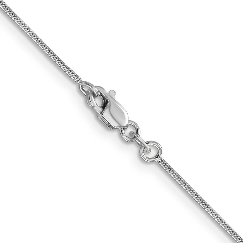 14K White Gold 16" 0.9mm Round Snake Chain with Lobster Clasp by Oro Pregiato - Image 3