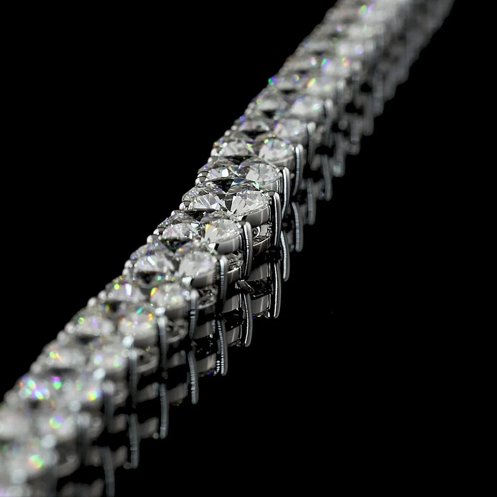 14K White Gold 16.99 Carat Graduated Riviera Necklace with 115 Round Brilliant Cut Lab Diamonds - E-F Color VS1 Clarity - Covaloro Fine Jewelry - Image 4
