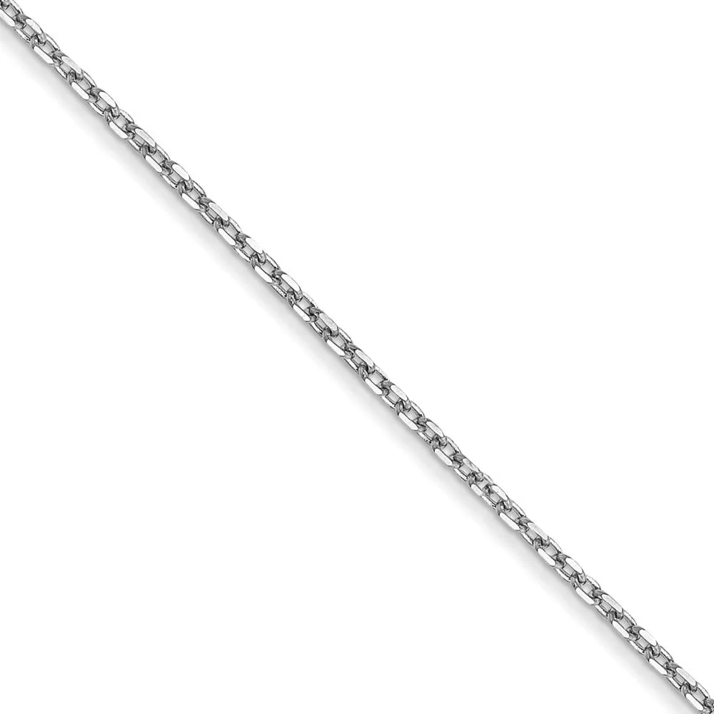 14K White Gold 16" Diamond-Cut Forzantine Cable Chain - 1.0mm Width by Oro Pregiato