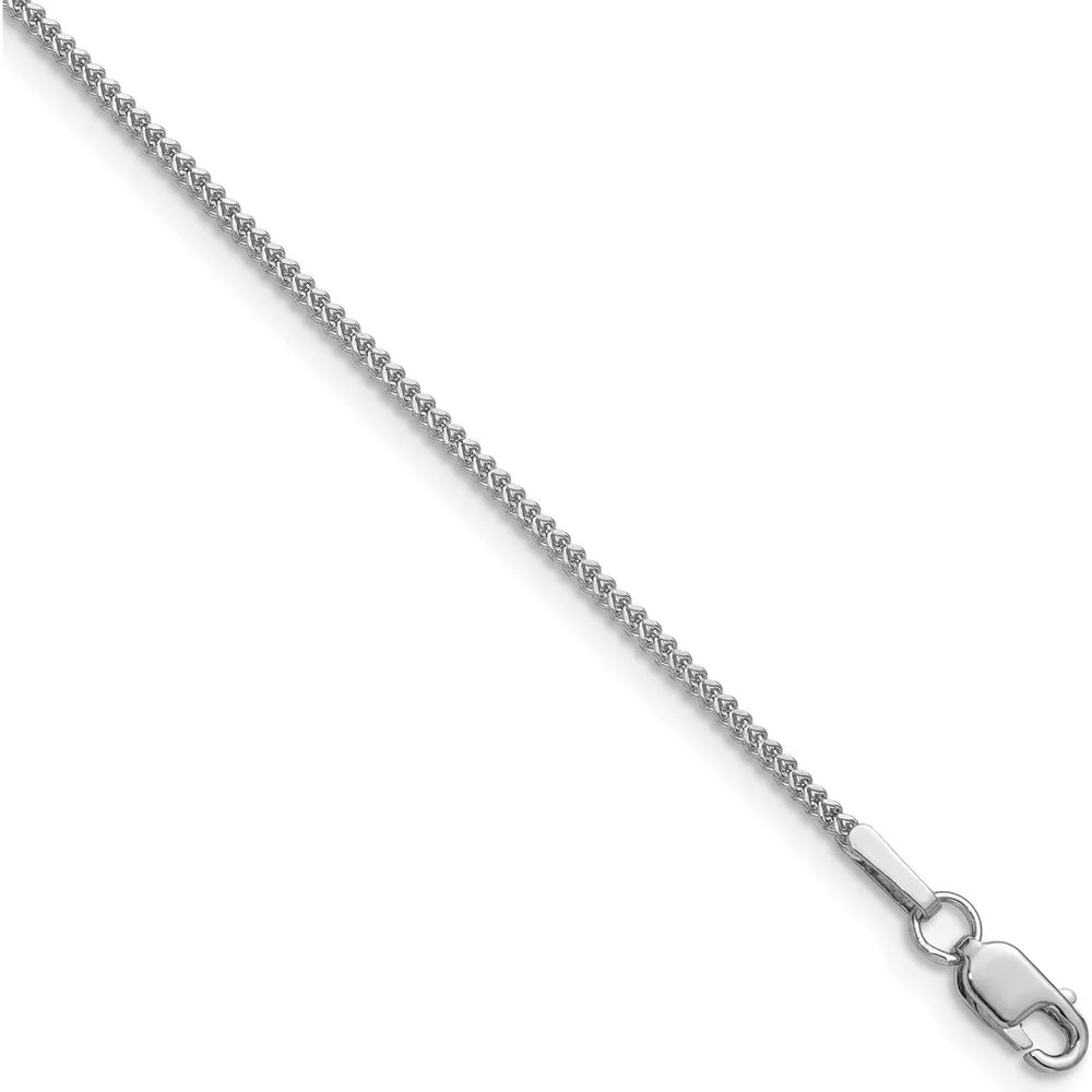 14K White Gold 16" Franco Chain Necklace with Lobster Clasp by Oro Pregiato