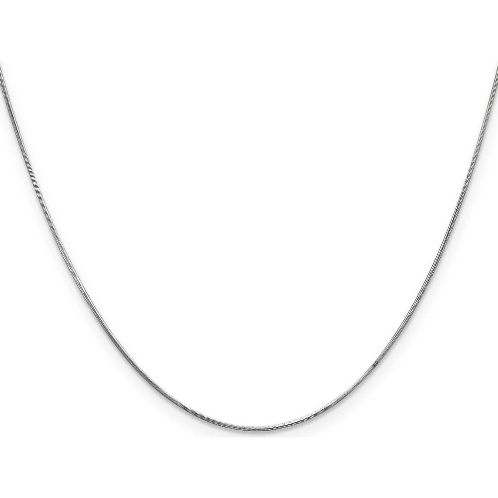 14K White Gold 16" Snake Chain with Lobster Clasp - Polished Rhodium Finish by Oro Pregiato - Image 2