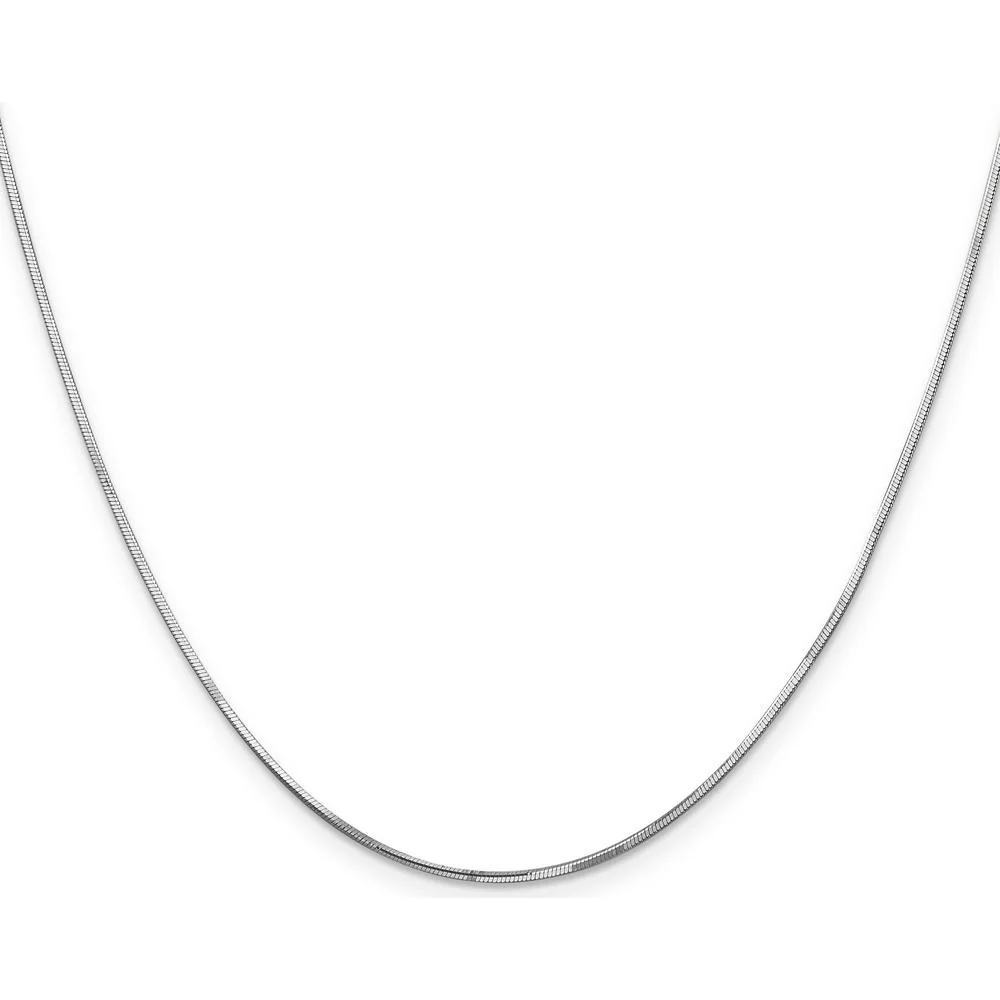 14K White Gold 18" Polished Snake Chain with Lobster Clasp - 0.9mm Width by Oro Pregiato - Image 2