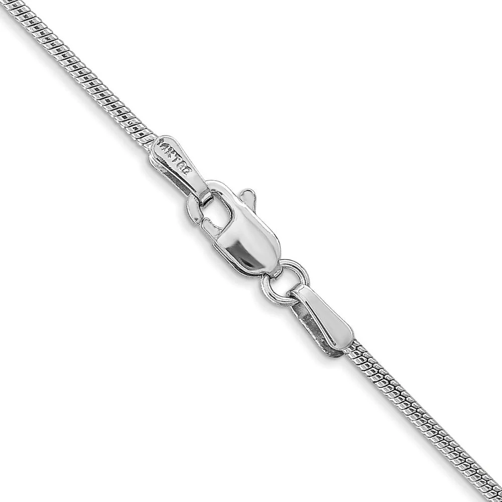 14K White Gold 18" Snake Chain Necklace with Lobster Clasp - 1.4mm Width by Oro Pregiato - Image 3