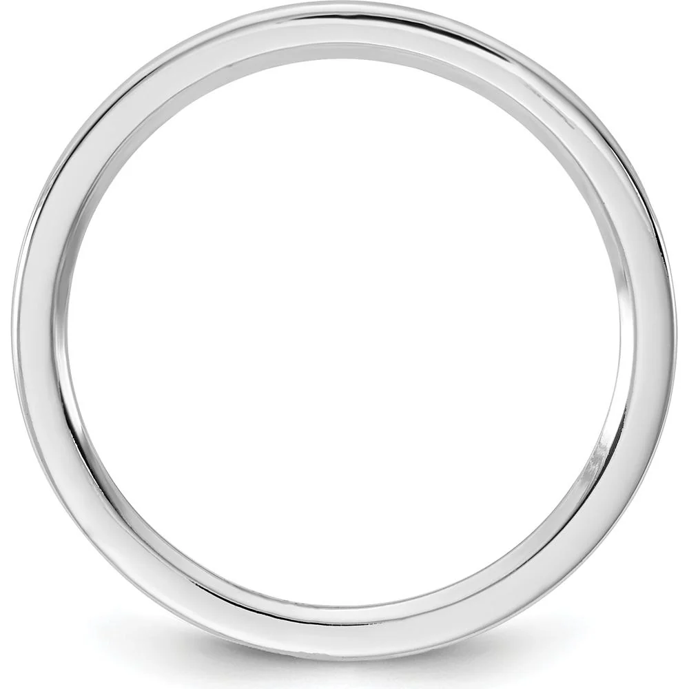 14K White Gold 1mm Standard Flat Comfort Fit Band - Polished Finish - Size 11 by Luciano & Cie - Image 2