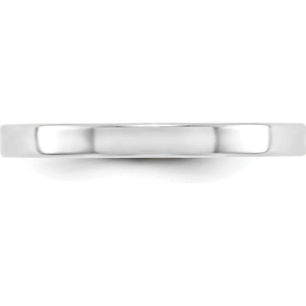 14K White Gold 2.5mm Flat Wedding Band - Lightweight, Polished Finish, Size 10 by Luciano & Cie - Image 2