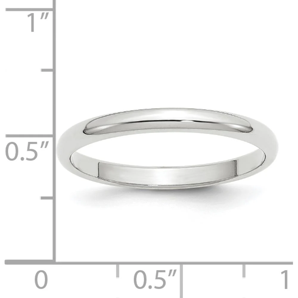 14K White Gold 2.5mm Half-Round Wedding Band - Size 5 by Luciano & Cie - Image 3