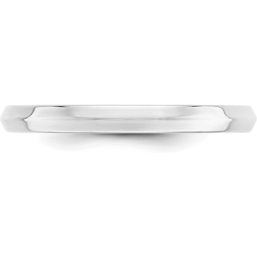 14K White Gold 2.5mm Knife Edge Comfort Fit Wedding Band - Size 6 by Luciano & Cie - Image 3