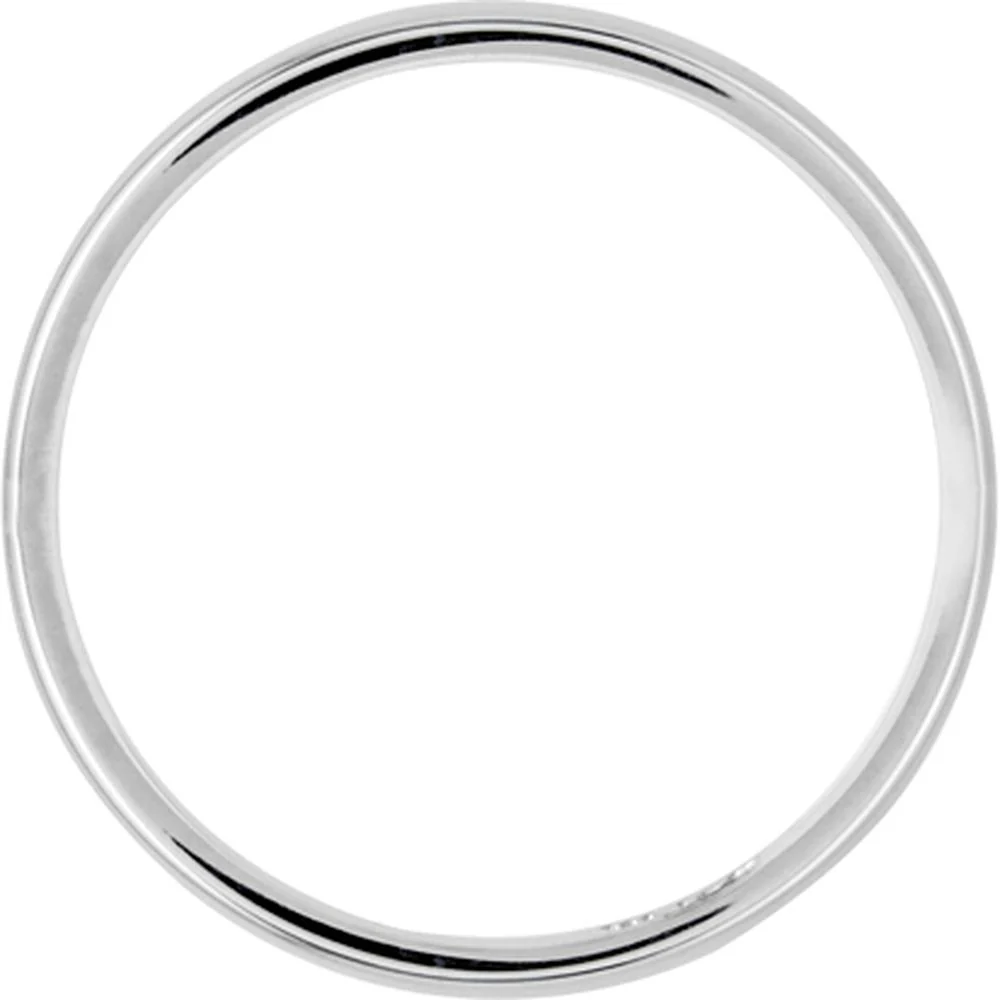 14K White Gold 2.5mm Lightweight Half Round Wedding Band - Size 10 by Luciano & Cie - Image 2