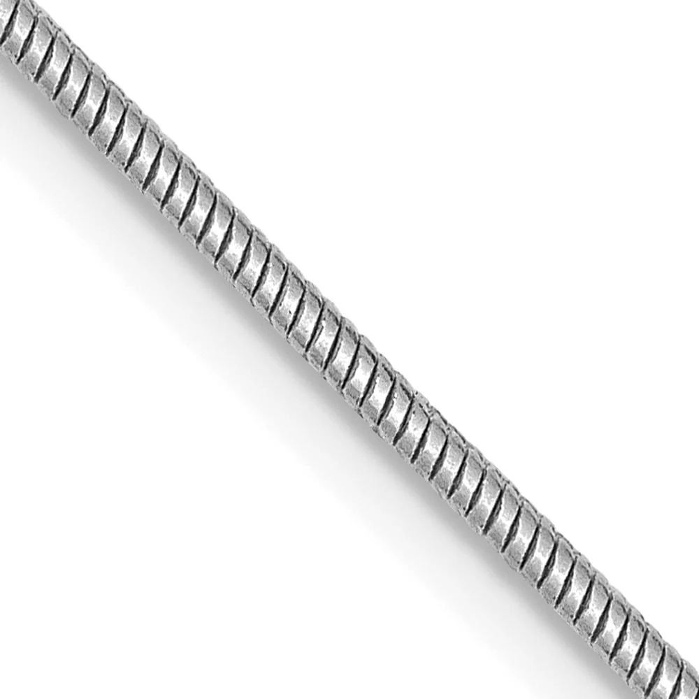 14K White Gold 20" 1.4mm Round Snake Chain with Lobster Clasp by Oro Pregiato
