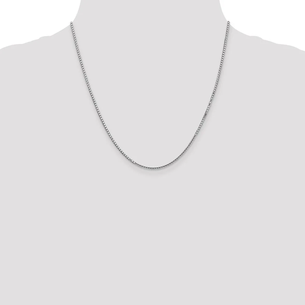 14K White Gold 20" 1.5mm Box Chain Necklace with Lobster Clasp by Oro Pregiato - Image 4
