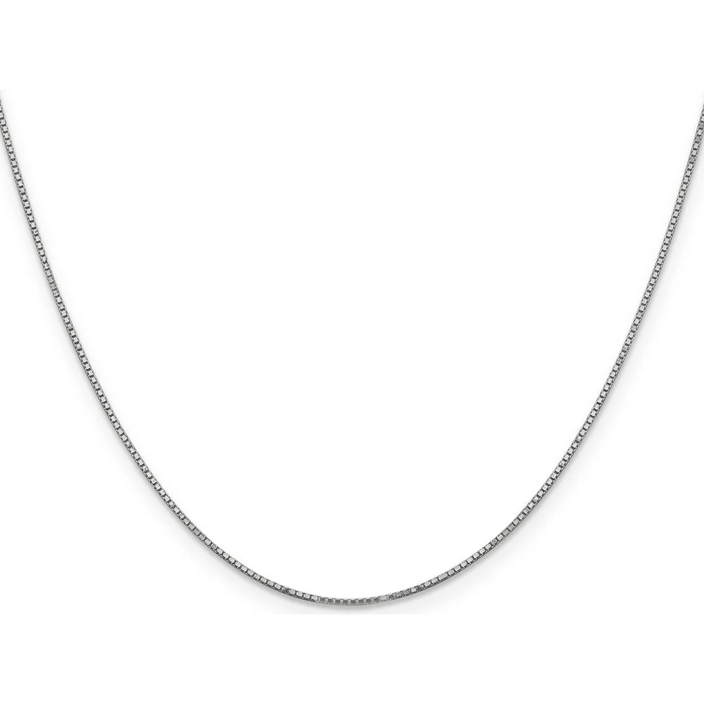 14K White Gold 20" Box Chain with Rhodium Plating and Spring Ring Clasp by Oro Pregiato - Image 2