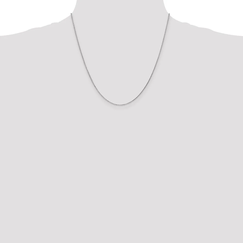 14K White Gold 20" Diamond-Cut Cable Chain with Lobster Clasp by Oro Pregiato - Image 4