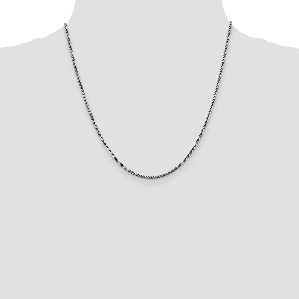 14K White Gold 20" Franco Chain with Lobster Clasp - Polished Finish by Oro Pregiato - Image 4