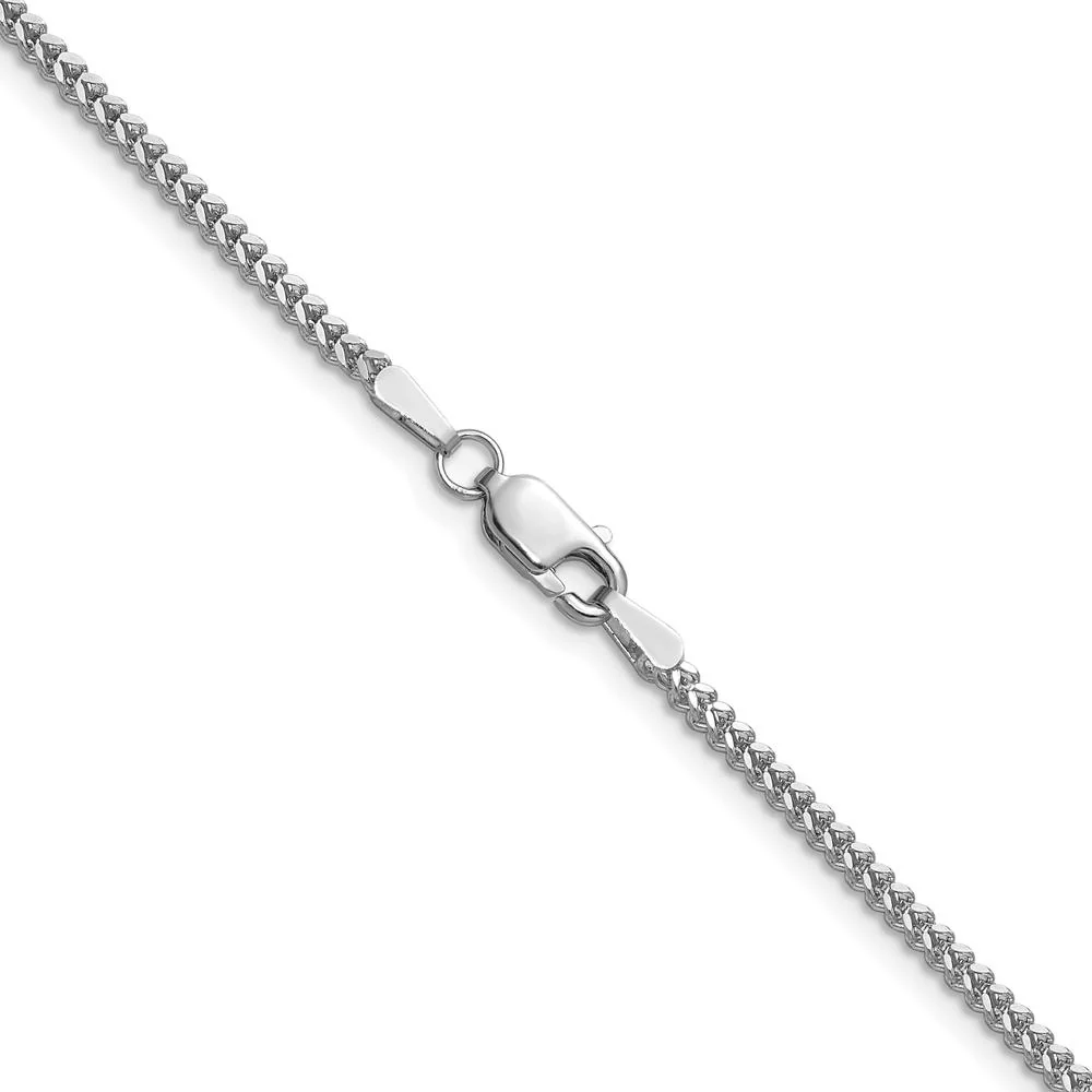 14K White Gold 22" 1.4mm Franco Chain with Lobster Clasp - Polished Finish by Oro Pregiato - Image 3