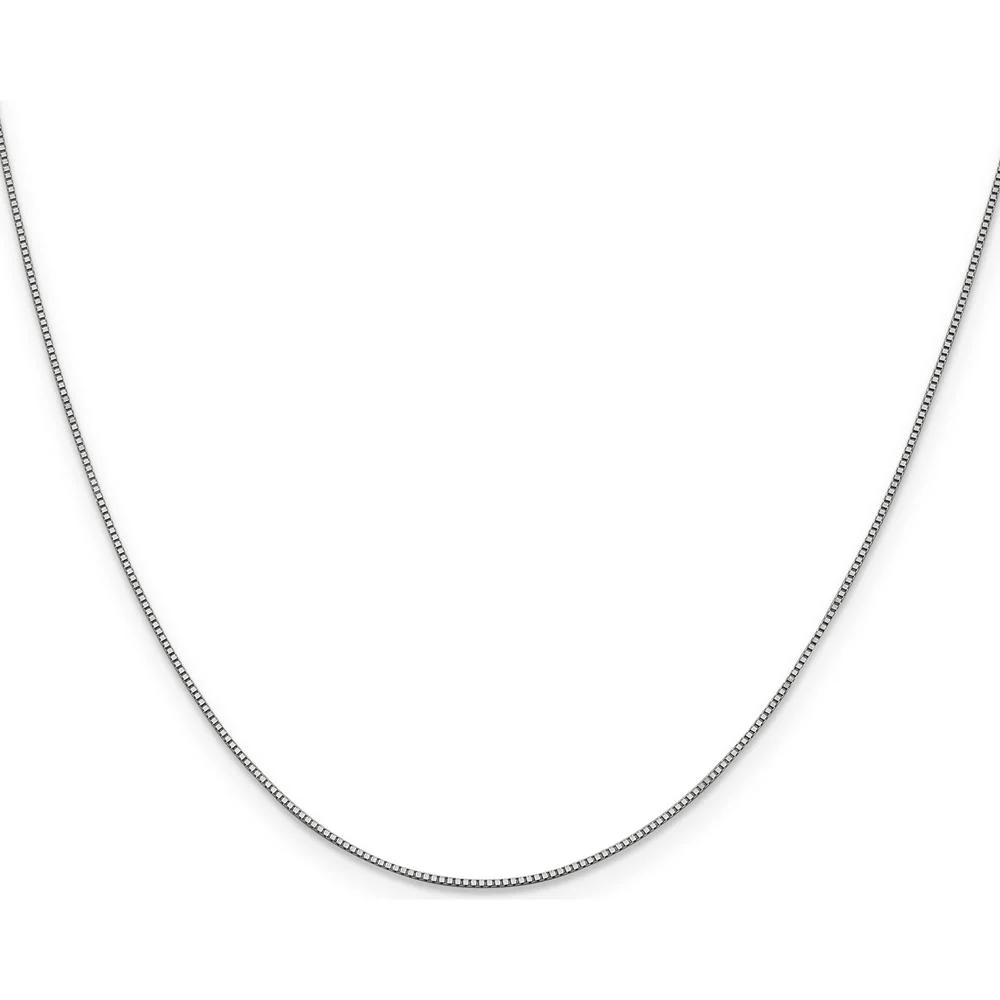 14K White Gold 24" Box Chain Necklace with Lobster Clasp - Rhodium Plated Finish by Oro Pregiato - Image 2