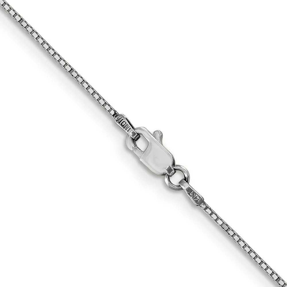 14K White Gold 24" Box Chain Necklace with Lobster Clasp by Oro Pregiato - Image 3