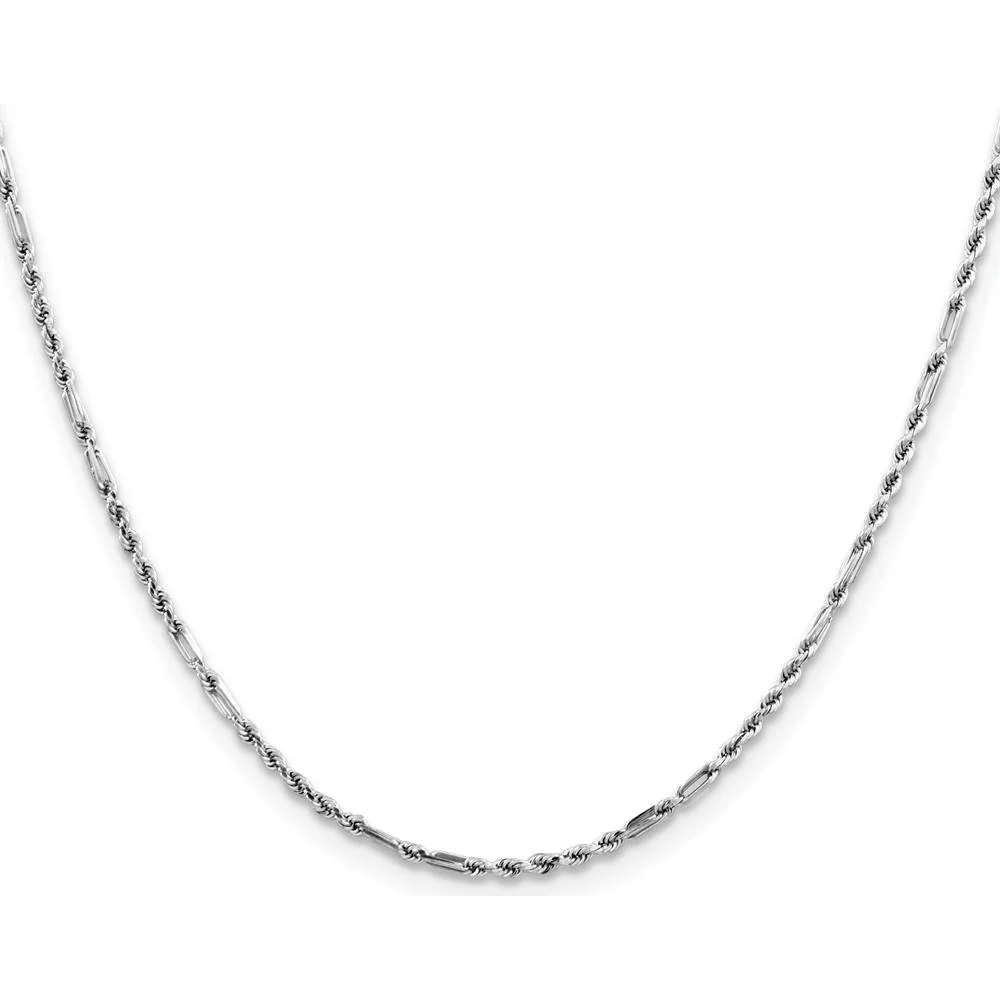 14K White Gold 24" Diamond-Cut Milano Rope Necklace with Lobster Clasp by Oro Pregiato - Image 2