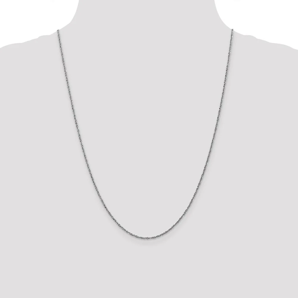14K White Gold 24" Ropa Chain Necklace with Polished Finish and Lobster Clasp by Oro Pregiato - Image 4