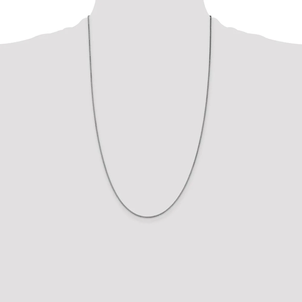 14K White Gold 26" 1.05mm Box Chain Necklace with Lobster Clasp by Oro Pregiato - Image 4