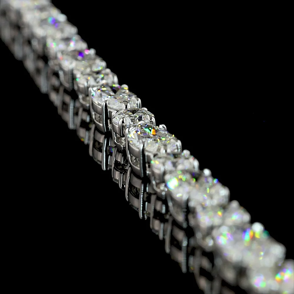 14K White Gold 26.67 Carat Tennis Necklace with Alternating Marquise and Round Lab-Grown Diamonds - E-F VS Clarity, East-West Set - Covaloro Fine Jewelry - Image 3