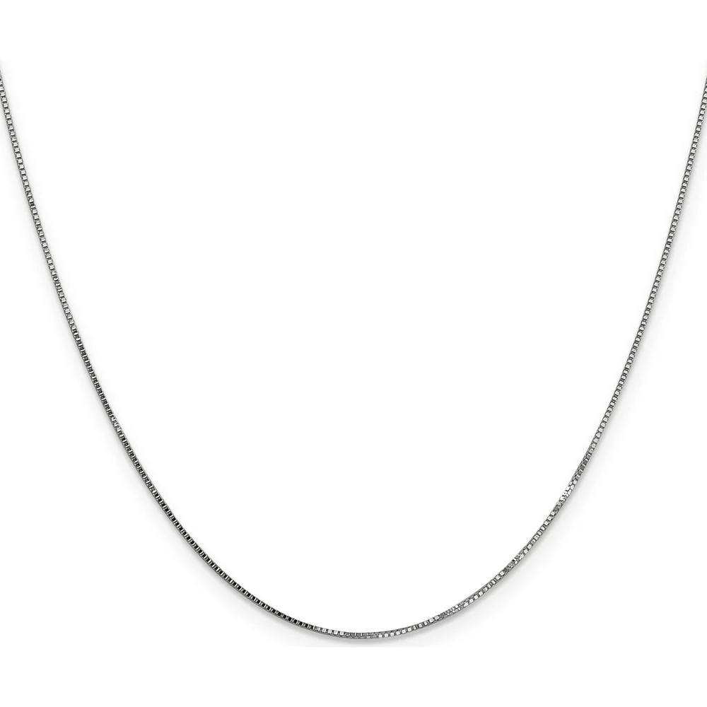 14K White Gold 26" Box Chain with Spring Ring Clasp - Polished Finish by Oro Pregiato - Image 2