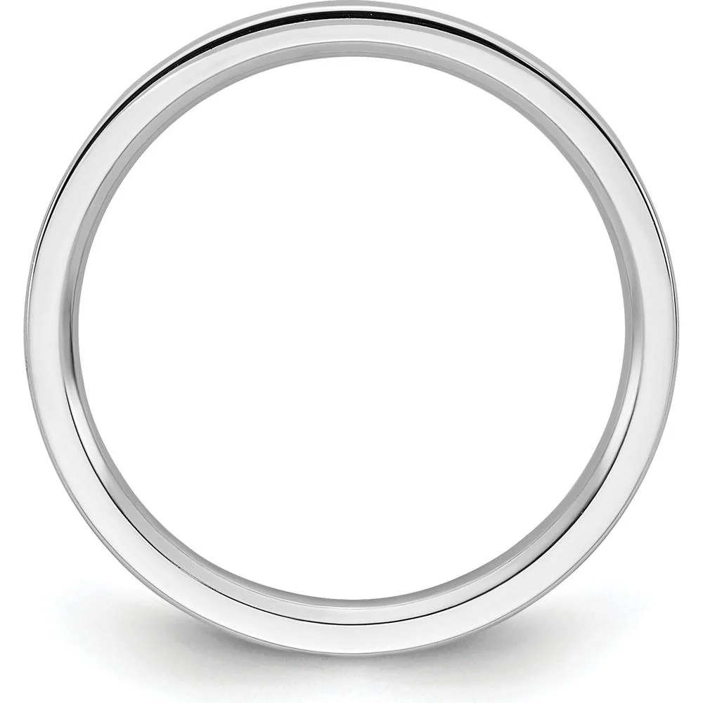 14K White Gold 2mm Flat Comfort Fit Wedding Band - Size 4 by Luciano & Cie - Image 2